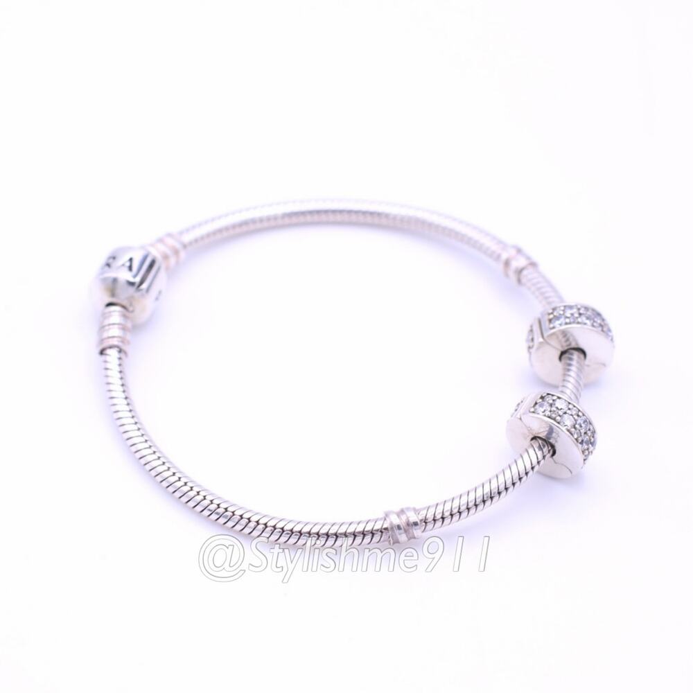 Two- Authentic PANDORA Clear Shining Elegance Clip with Silicone Core - Picture 12 of 13